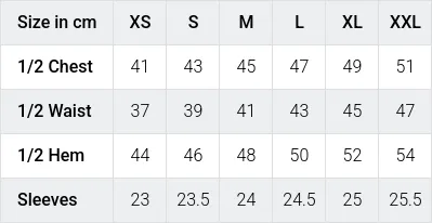 Größentabelle / SizeChart