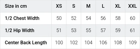 Größentabelle / SizeChart