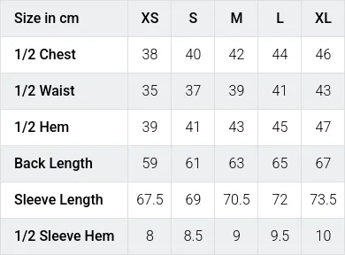 Größentabelle / SizeChart