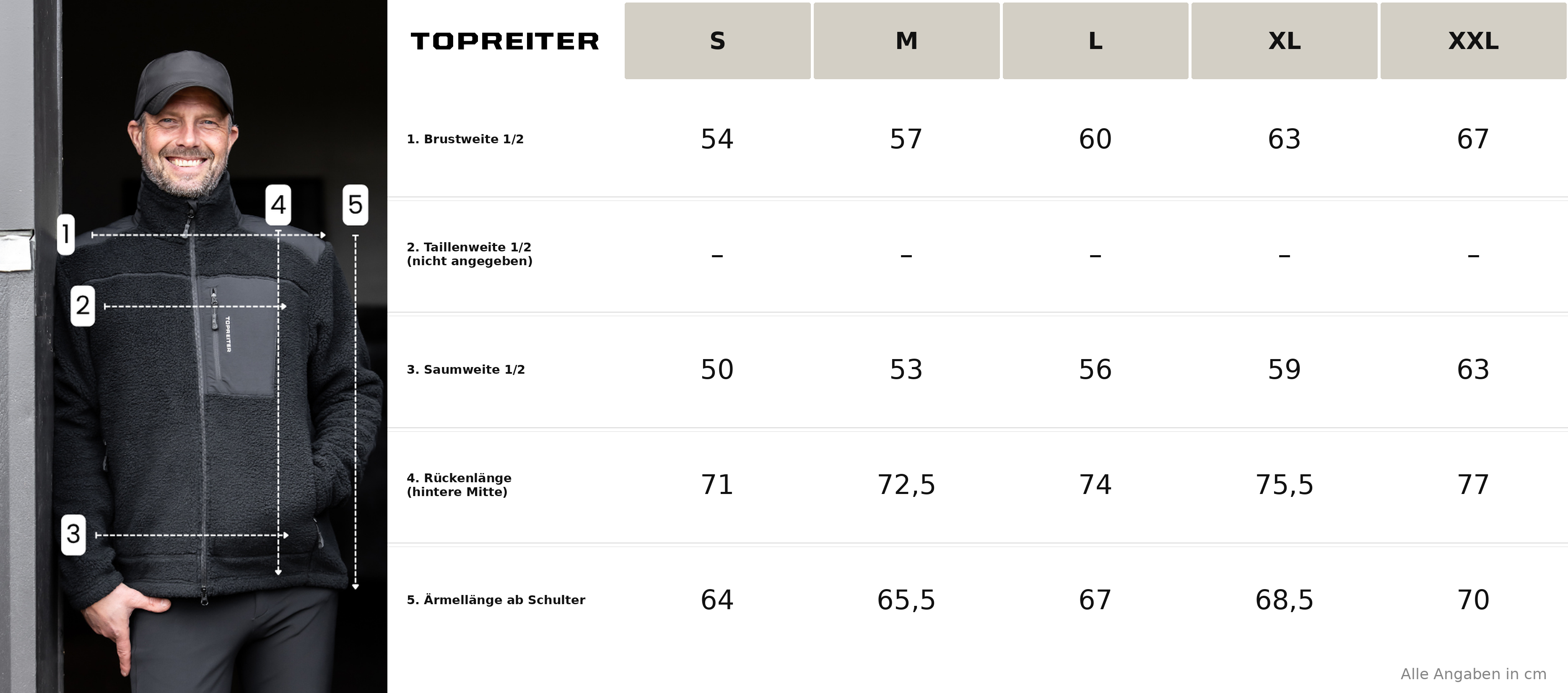 Größentabelle / SizeChart